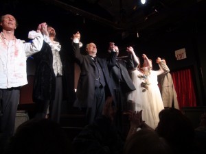 The cast of "Dracula" takes a bow after the play ended Saturday night at The Heritage Center in Morrisville, Pa.