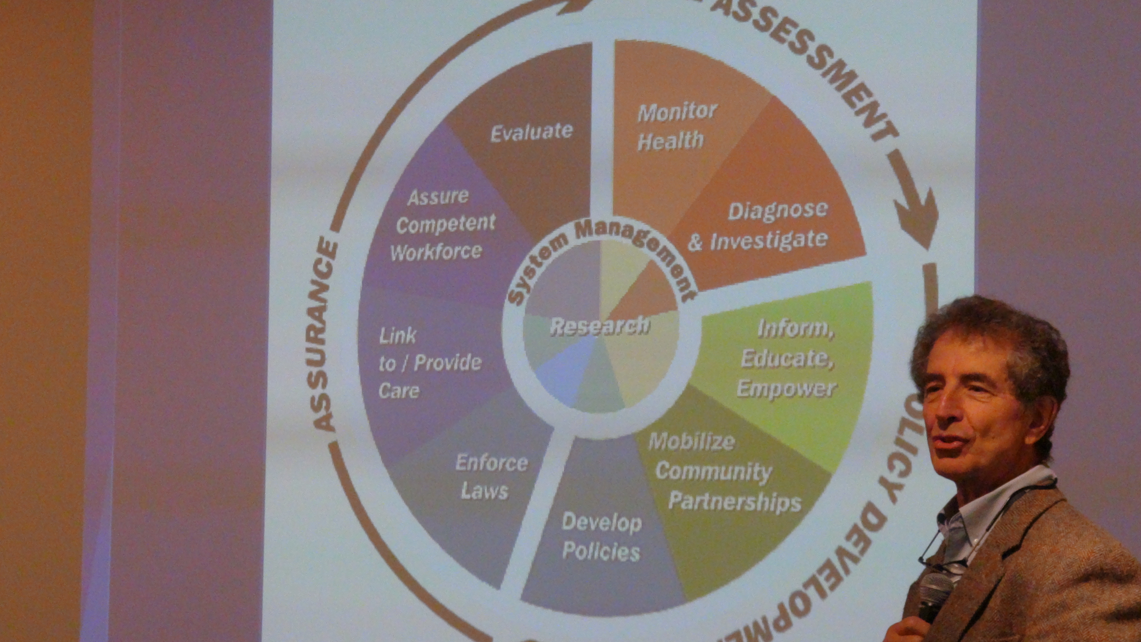 -Photo by Michelle Dryden George DiFerdinando, M.D., Chair on Princeton Future and member of Princeton Board of Health presents chart on aspect of healthcare.